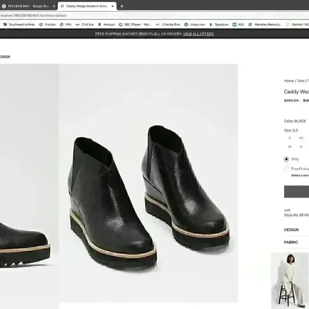 Eileen Fisher Caddy Black Embossed Size 5.5.BRAND NEW (Save $70.00) - Picture 5 of 9